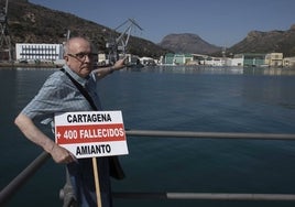 Ricardo Torregrosa, presidente de Apena, este viernes ante Navantia en Cartagena