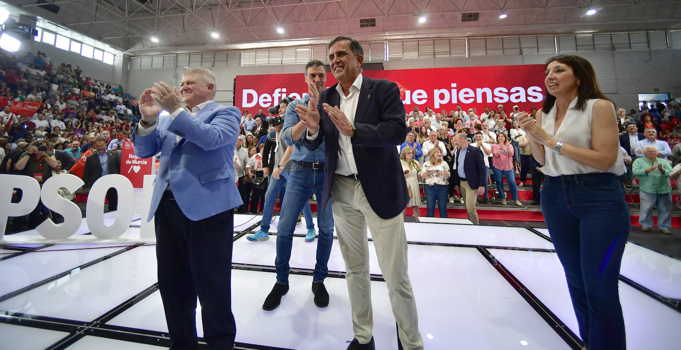 El acto de Pedro Sánchez en Murcia, en imágenes