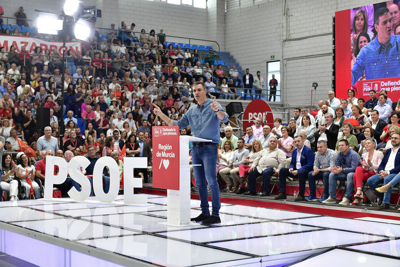 El acto de Pedro Sánchez en Murcia, en imágenes