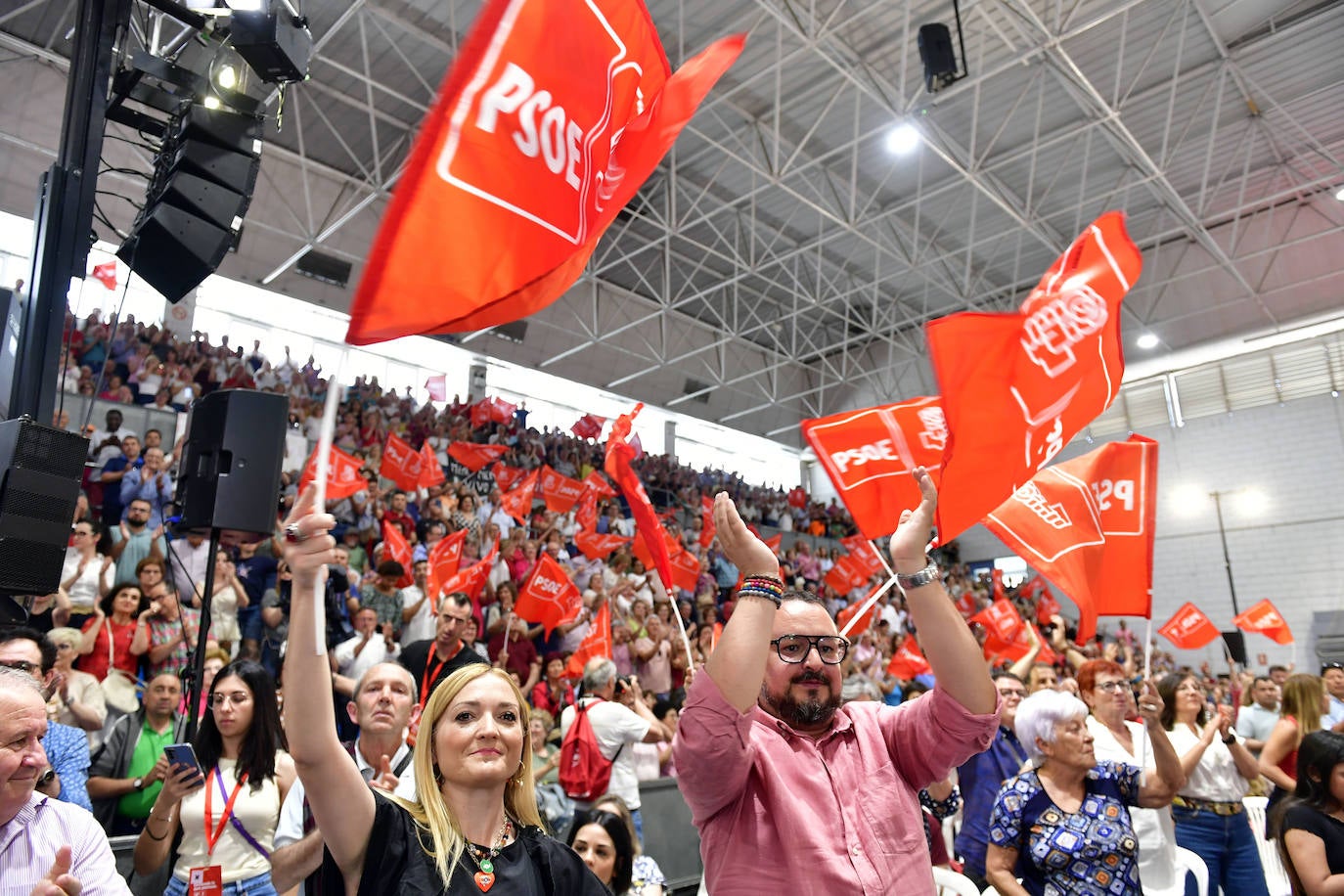 El acto de Pedro Sánchez en Murcia, en imágenes