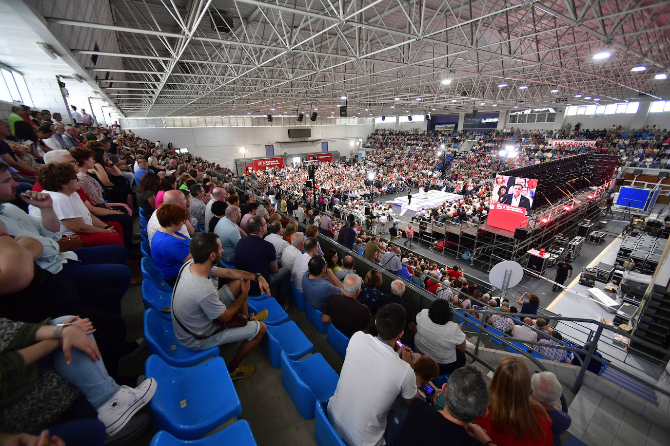 El acto de Pedro Sánchez en Murcia, en imágenes