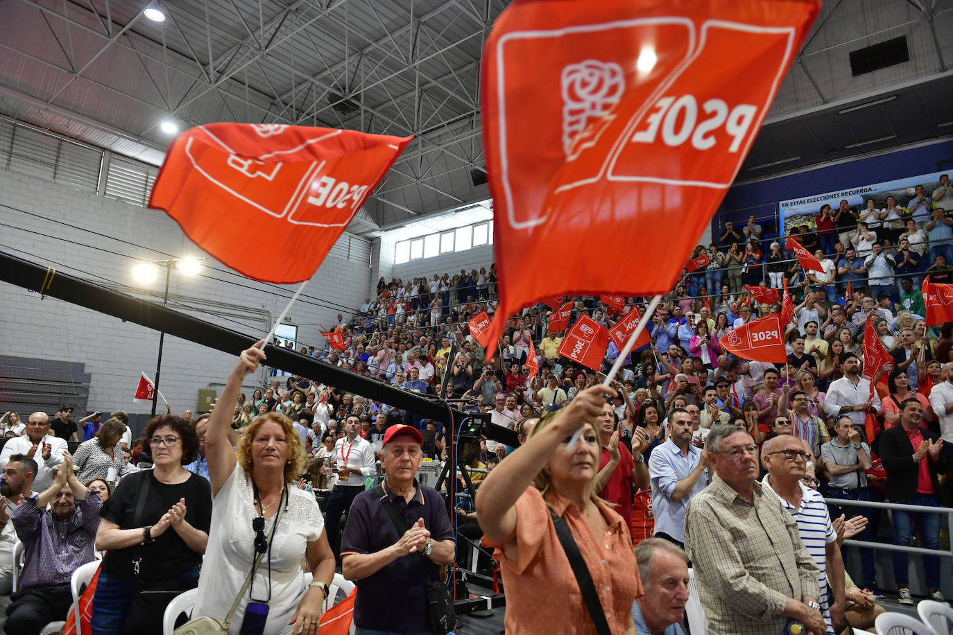 El acto de Pedro Sánchez en Murcia, en imágenes