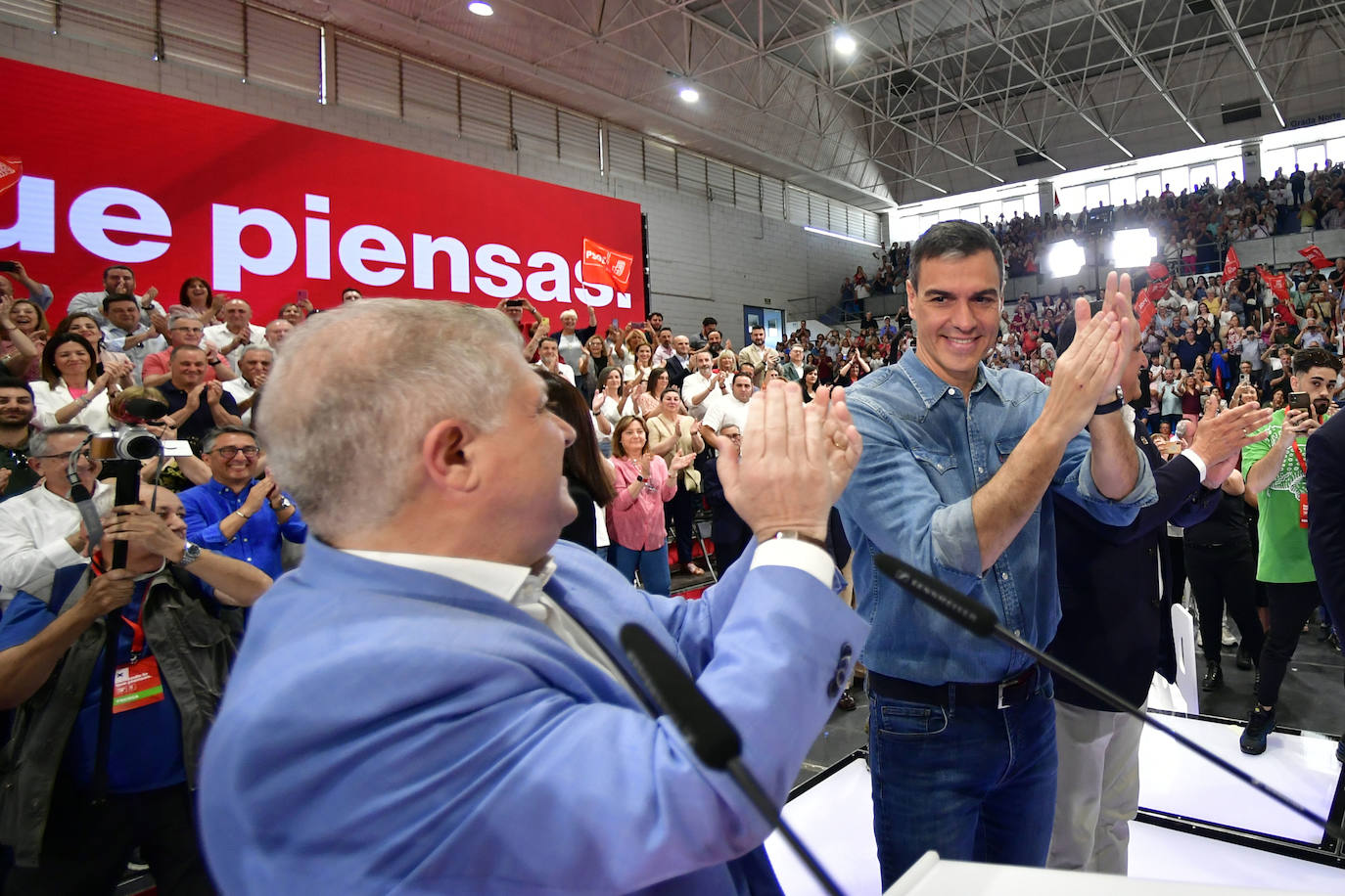 El acto de Pedro Sánchez en Murcia, en imágenes