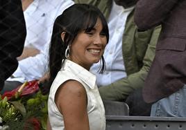 La cantante Aitana durante la final del torneo Mutua Madrid Open.