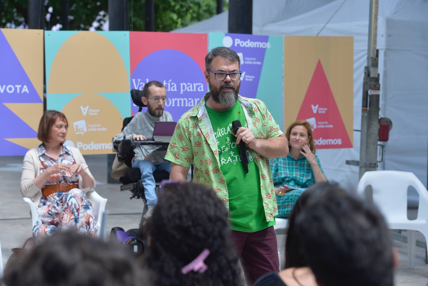 El mitin de Podemos en Murcia encabezado por Echenique, en imágenes