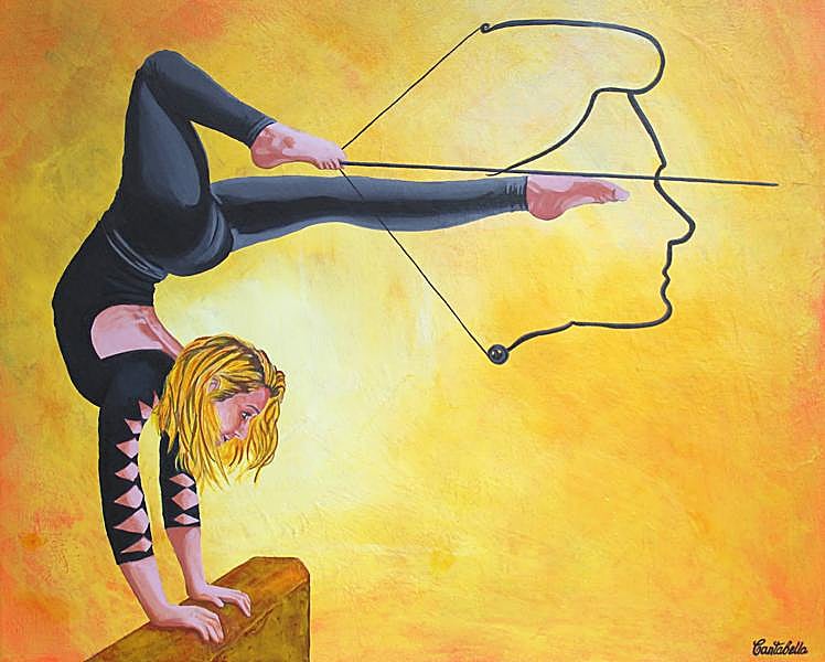 Autorretrato de Carmen Cantabella en el que se muestra como una cazadora de maravillas imposibles.