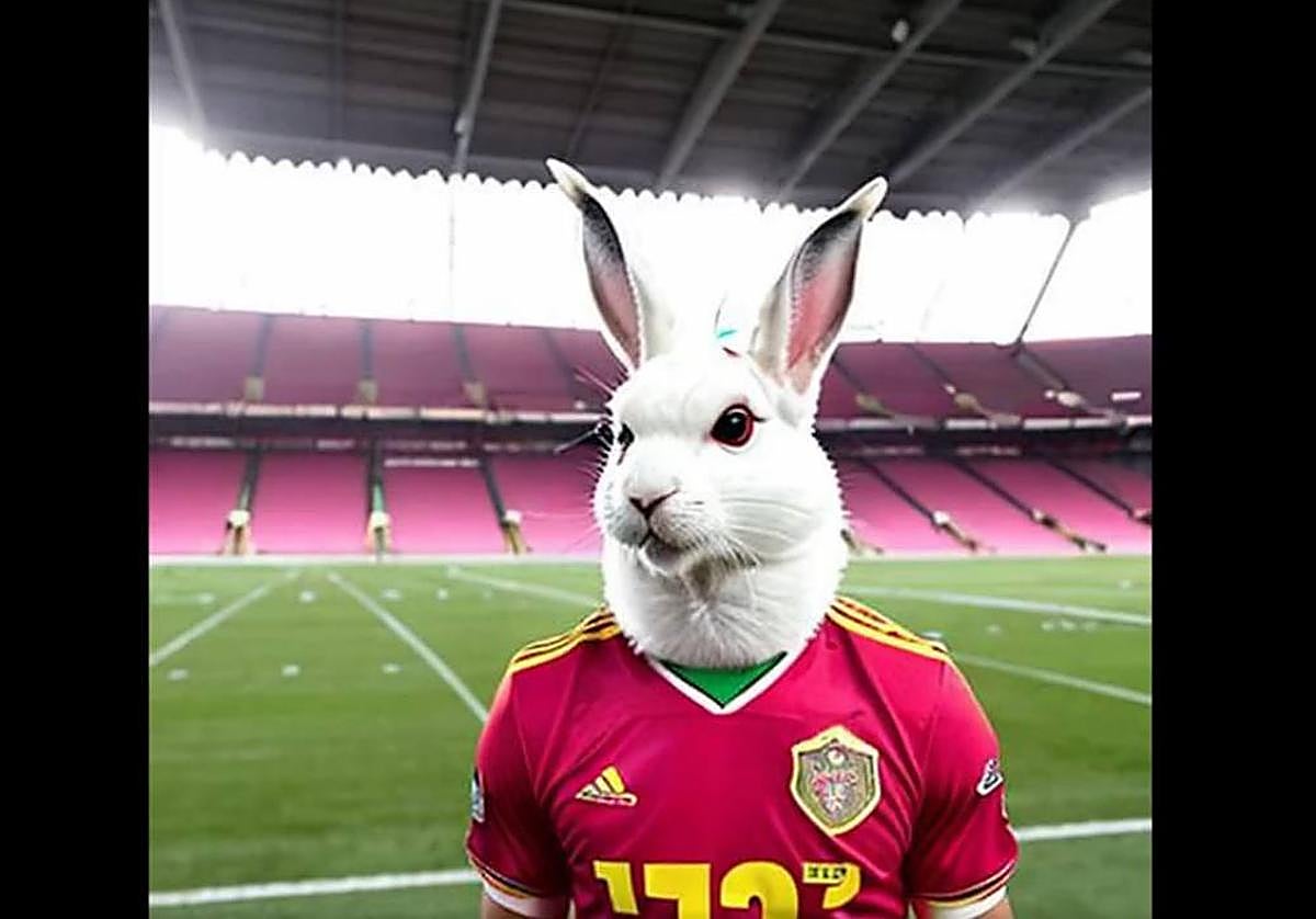 Imagen de Bad Bunny en la Condomina, creada por una IA: