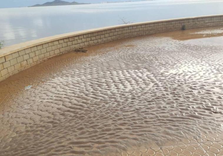 Los estragos de la lluvia en Los Nietos, este martes.