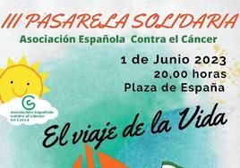 Cartel de la pasarela solidaria.