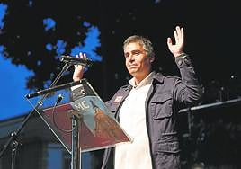 Jesús Giménez Gallo durante el cierre de campaña de MC.