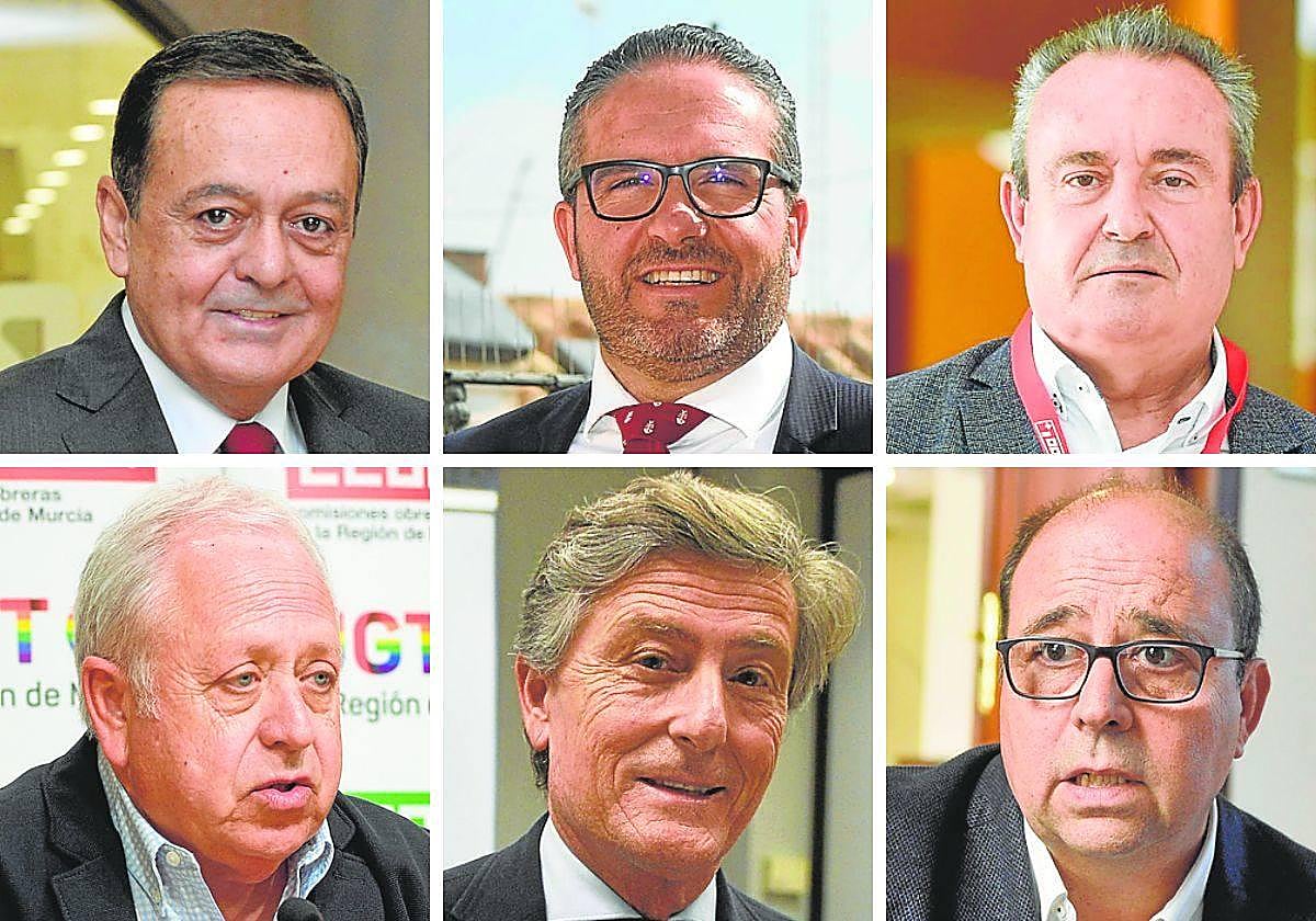 Arriba: José María Albarracín, Miguel López Abad y Santiago Navarro; abajo: Antonio Jiménez, José María Tortosa y Joaquín Hernández.