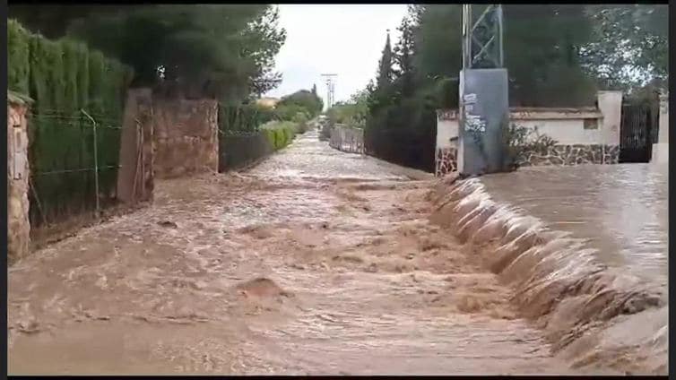 Los efectos de la tormenta en Yecla, en vídeo