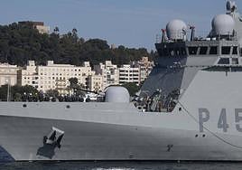 El buque Audaz en su salida desde Cartagena el pasado enero.