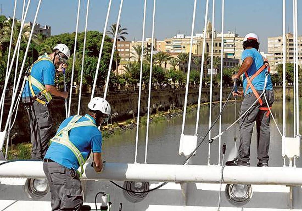 Imagen de archivo de una brigada de limpieza del Ayuntamiento de Murcia