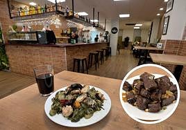 Una carta muy variada. Las famosas acelgas fritas con sardinas; generosa ración de sangre frita.