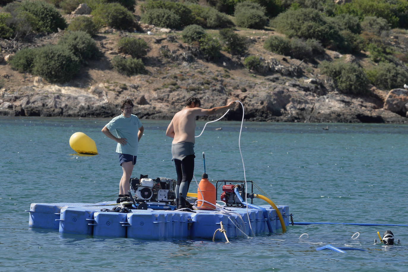 Los arqueólogos examinan ya el barco fenicio de Mazarrón