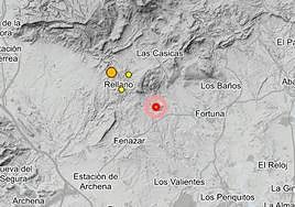 Epicentros de los seísmos registrados en Fortuna.