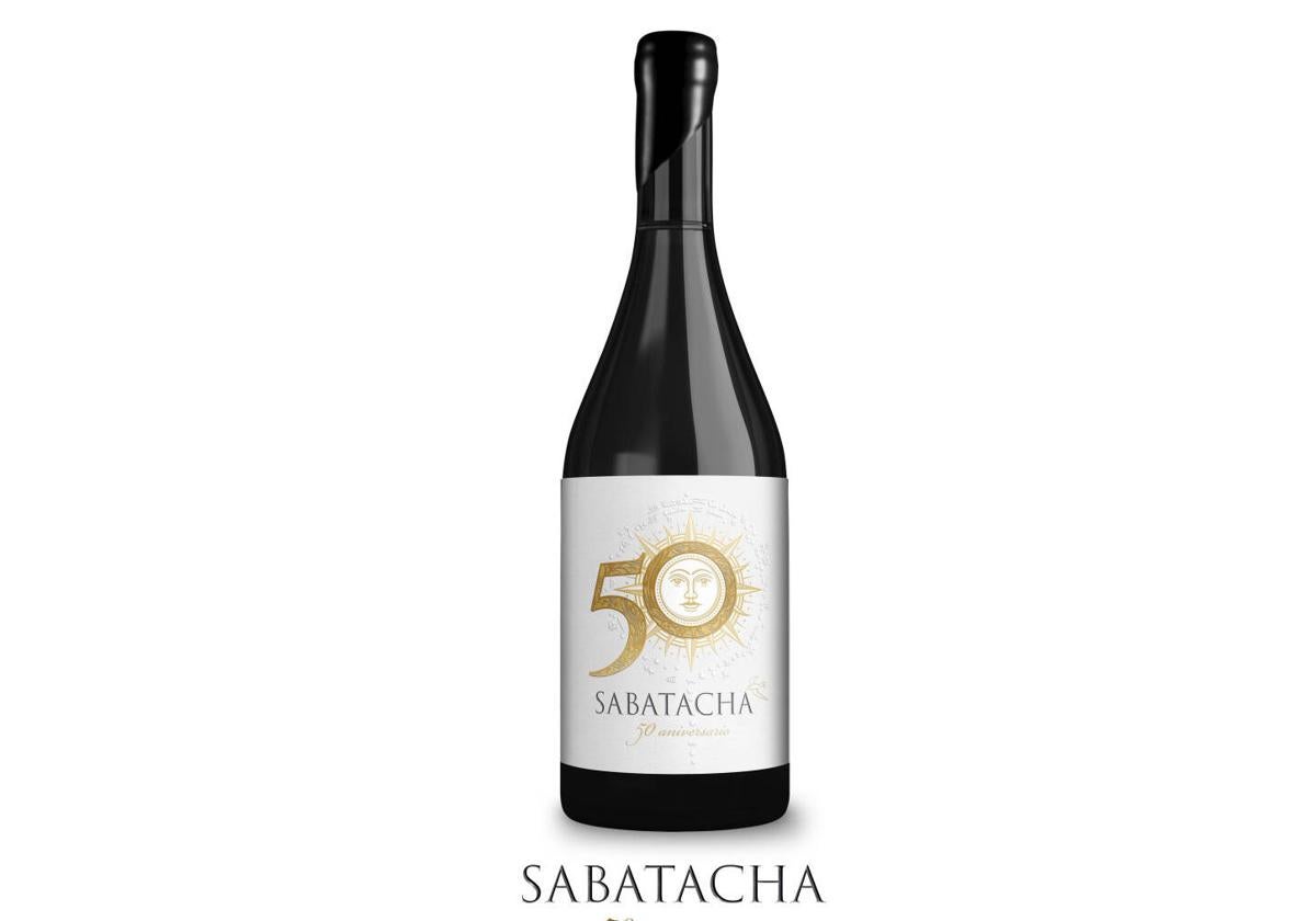Botella de Sabatacha conetiquetado conmemorativo.