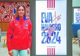 Eva Navarro, esta semana tras renovar con el Atlético de Madrid.