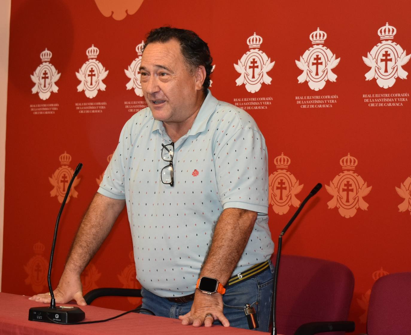 José Antonio Rubio Navarro en el momento de ser proclamado como presidente del Bando de los Caballos del Vino.