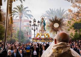 La Purísima, el pasado abril, durante la procesión del Encuentro.