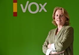 Lourdes Méndez, el viernes en la sede provincial de Vox en Murcia.