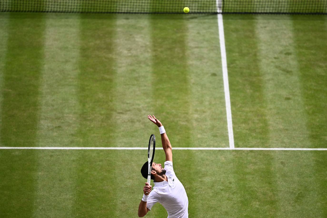 La final de Wimbledon entre Carlos Alcaraz y Novak Djokovic, en imágenes