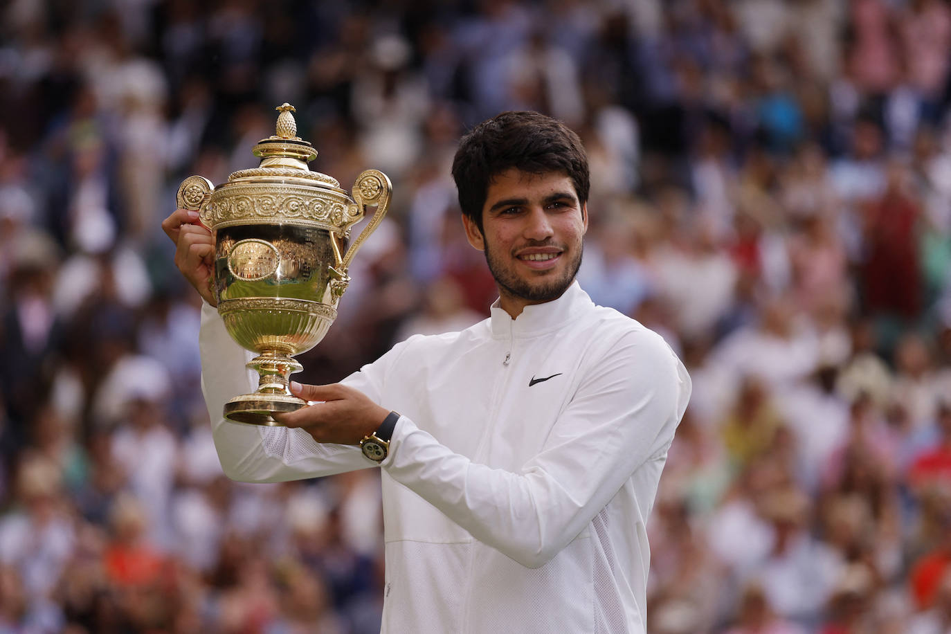 La final de Wimbledon entre Carlos Alcaraz y Novak Djokovic, en imágenes