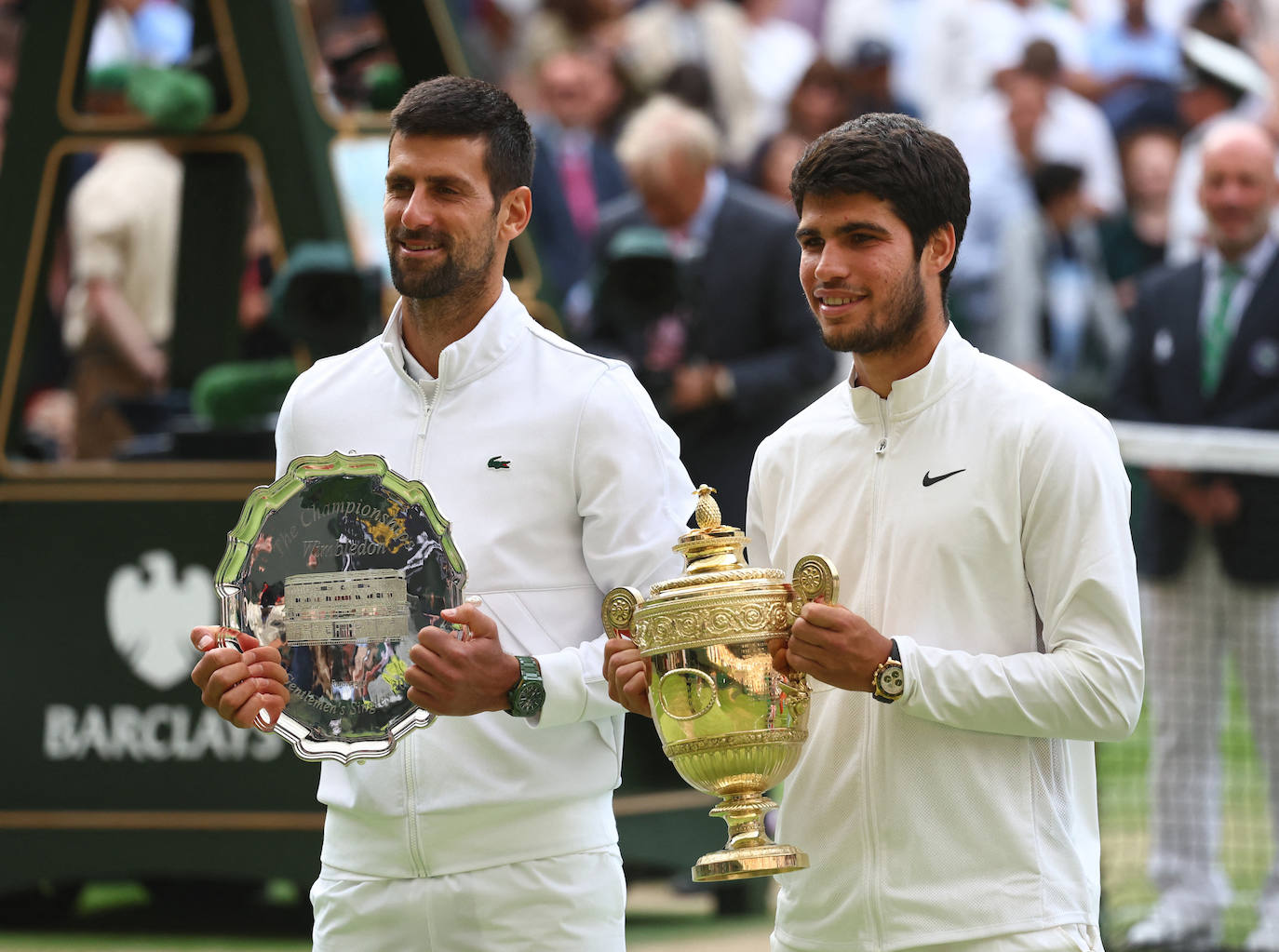 La final de Wimbledon entre Carlos Alcaraz y Novak Djokovic, en imágenes