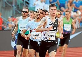 Katir, tras el noruego Ingebrigtsen, en la Liga Diamante disputada en Oslo, el pasado 15 de junio.