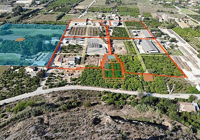 Recreación sobre una foto actual de la configuración del jardín de crucero.