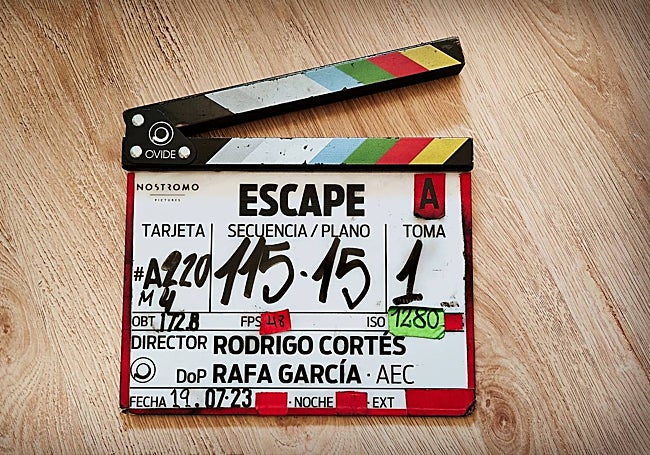 Claqueta del rodaje de 'Escape'.