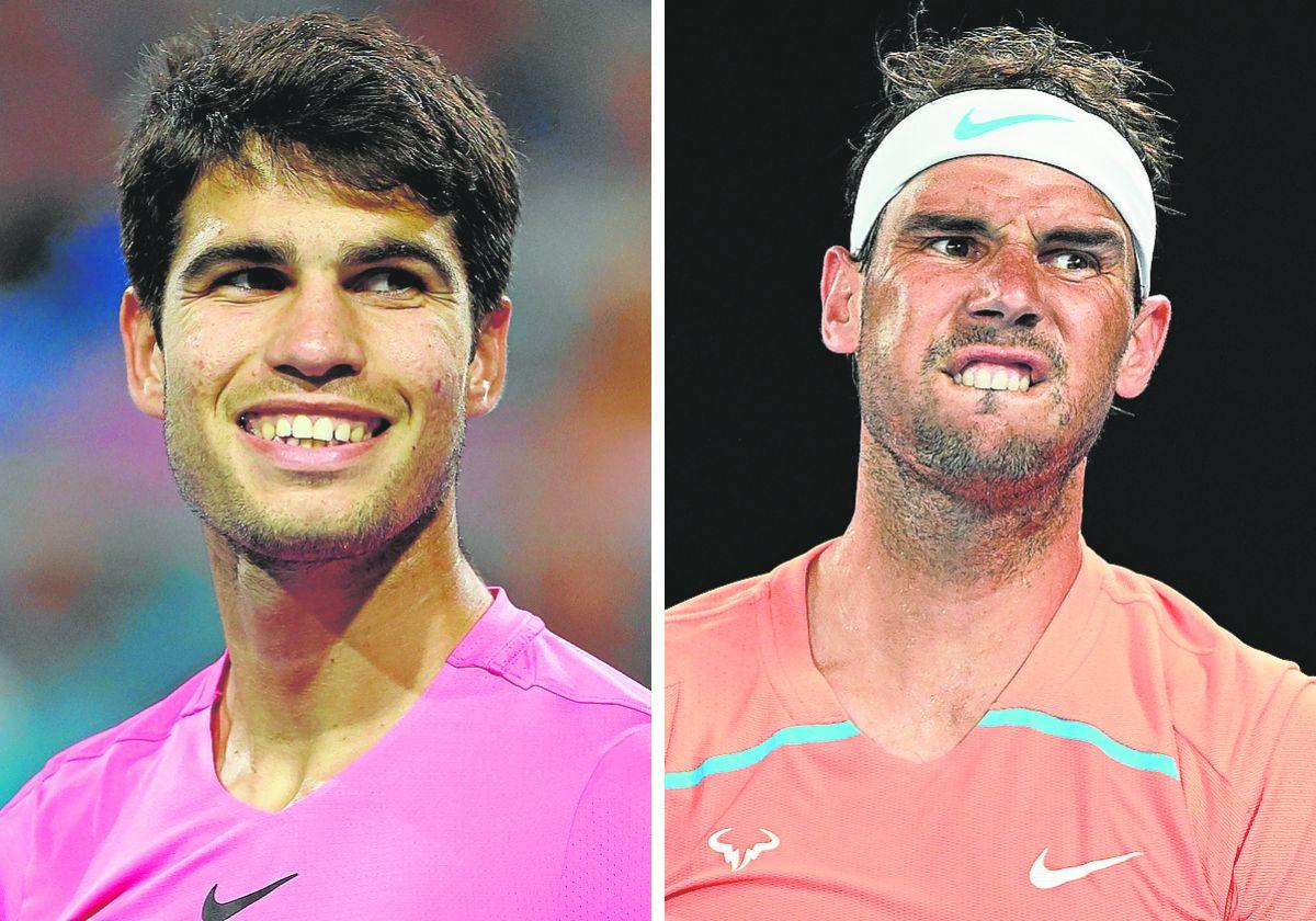 Carlos Alcaraz y Rafa Nadal.