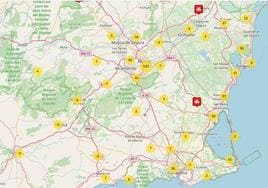 Captura del mapa interactivo que informa de los mosquitos que hay en tu zona.