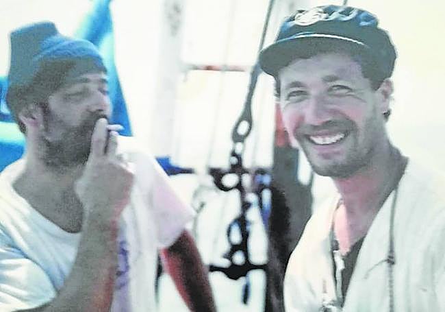 Juan Sánchez en un momento de su vida de pescador.