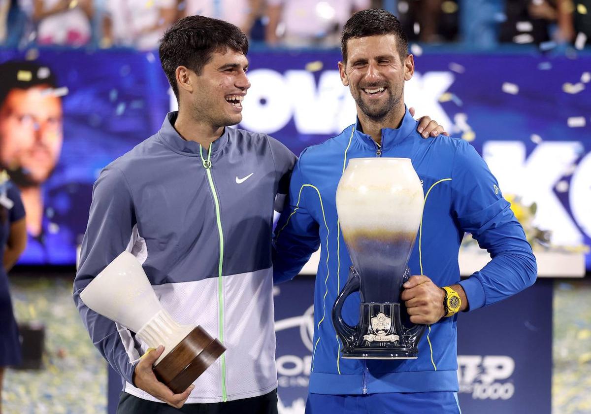 La final de Cincinnati entre Alcaraz y Djokovic, en imágenes