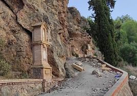 Restos del derrumbe en Fuente Santa.