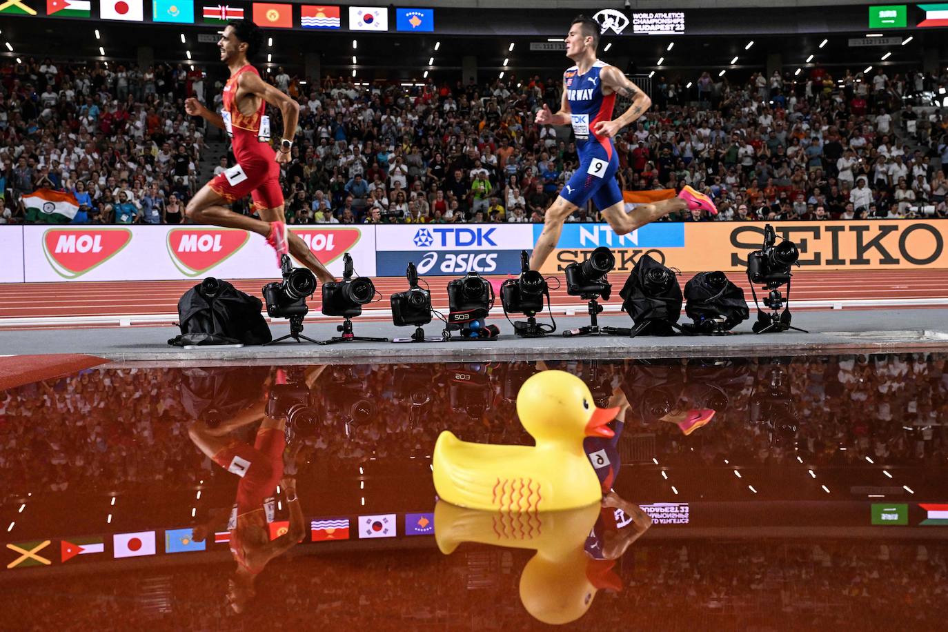 La carrera de los 5.000 y la celebración de la plata de Mo Katir