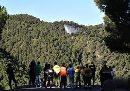Los trabajos de extinción del incendio forestal en el parque regional del Valle en Murcia, en imágenes