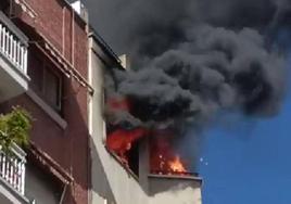 Imágenes del incendio grabadas por vecinos.