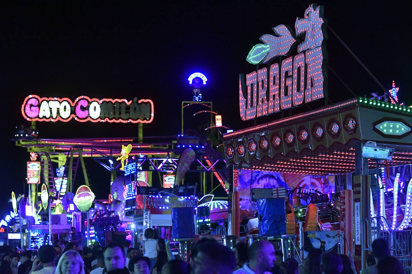 Inauguración de la feria de atracciones de Murcia, en imágenes