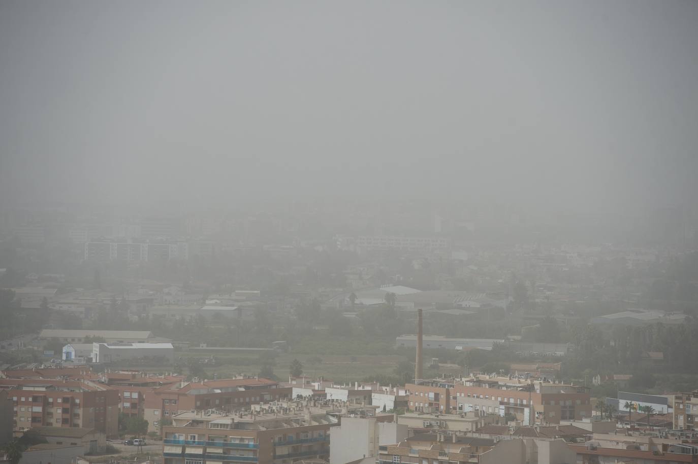 Episodio de contaminación atmosférica en Murcia por una masa de aire subsahariano