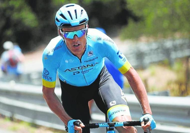 Luis León Sánchez,en una carrera con el Astana.