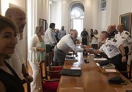 Reunión de la Junta de Seguridad ayer en el Palacio Consistorial.