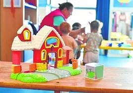 Primer día del curso, ayer, en la escuela infantil municipal de La Paz.