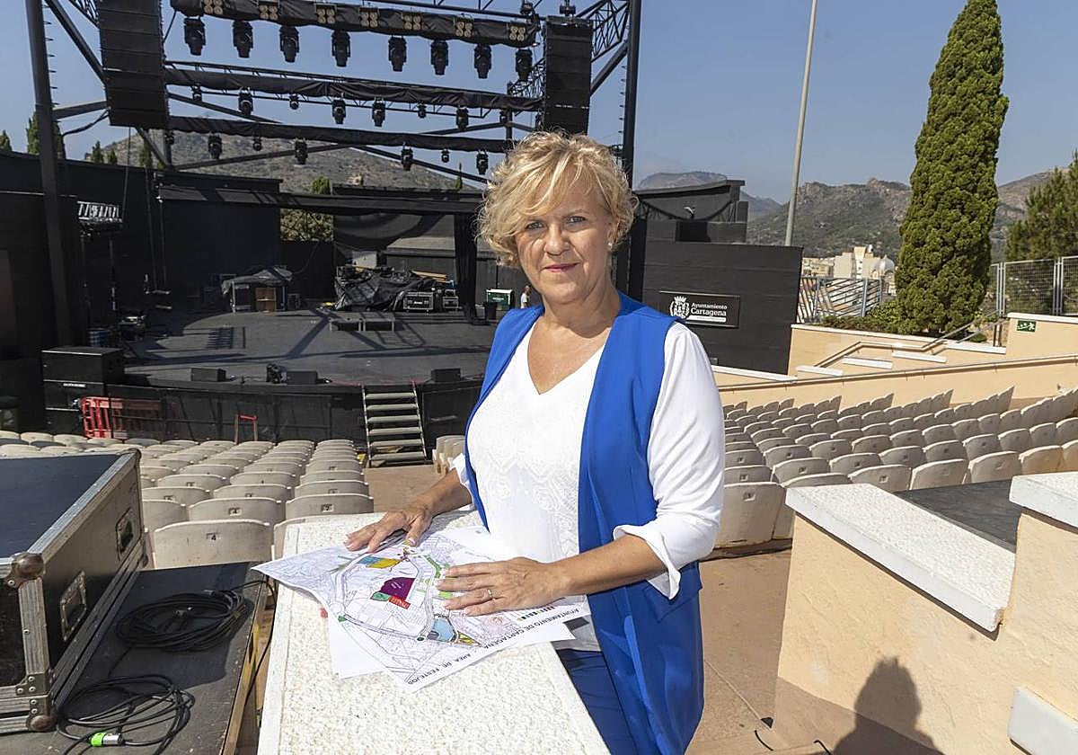 Paqui Martínez Sotomayor, en el auditorio del Parque Torres.
