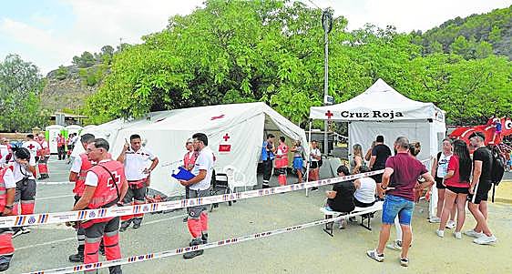 El Ayuntamiento de Murcia habilitó un hospital de campaña en la explanada del santuario de Algezares.