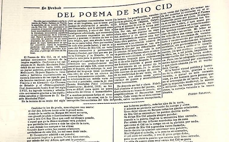Imagen - Pedro Salinas, publicado en el Suplemento Literario de LA VERDAD. Murcia, 23 de mayo de 1926. Número 52.