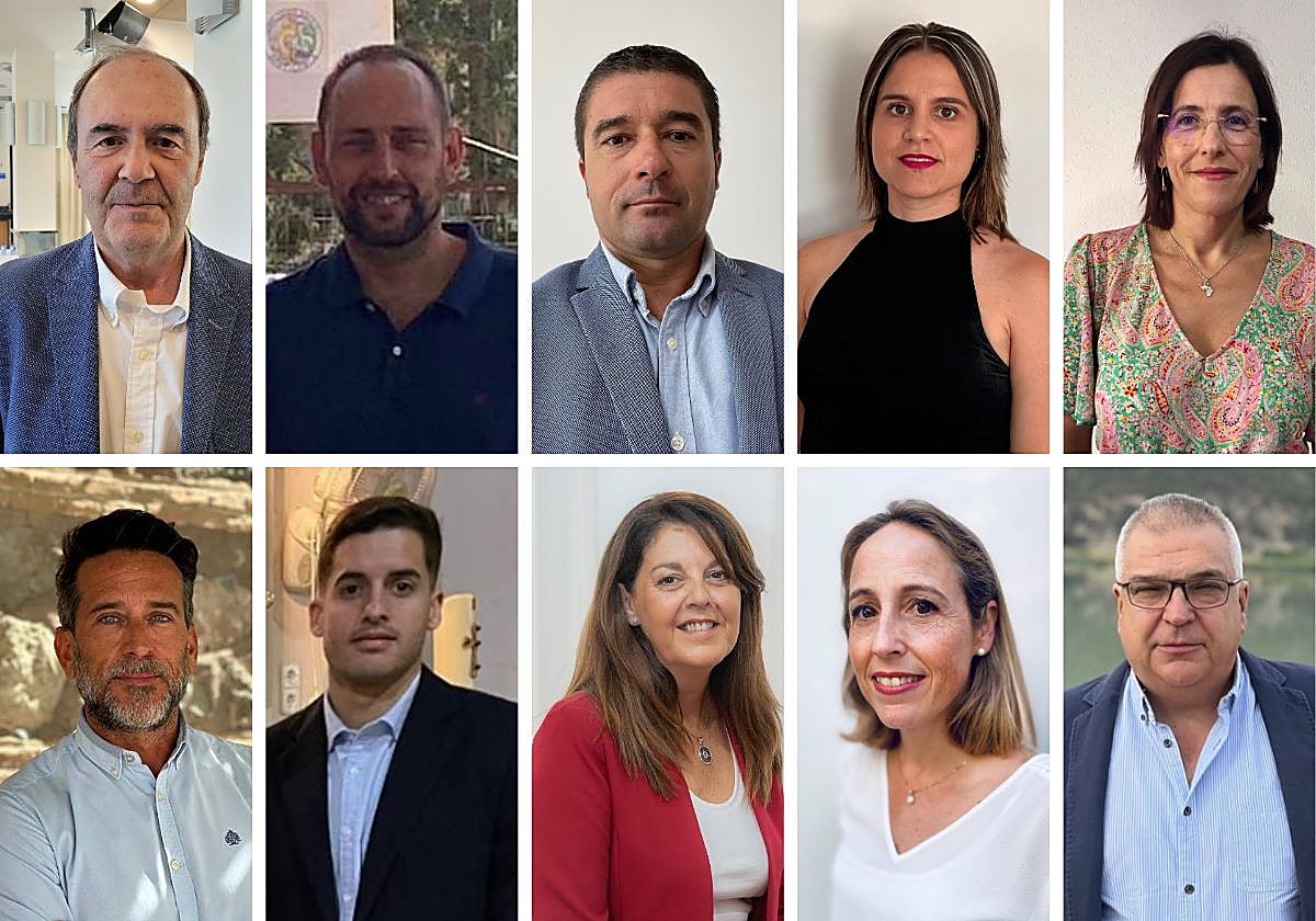 Los directores generales Fulgencio Pérez, Pedro Mondéjar, Luis Quiñonero, Dolores Solana, Dolores Marín, Pablo Marín, Alberto Sánchez, Esperanza Nieto, Micaela Martínez y Salvador Cánovas.
