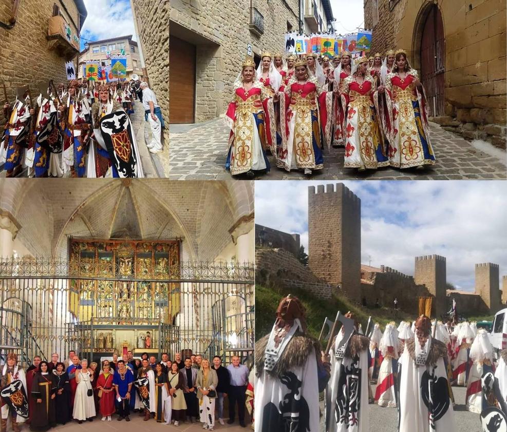 Varias imágenes de la participación de Caballeros y Damas de Navarra en las Fiestas Medievales de Artajona